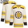Boston Bruins Dresy Personalizované 100th Anniversary Adidas 2023-24 Cream Authentic - Dětské